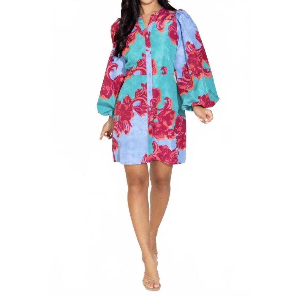 NEW ALDEN ADAIR cactus flower athena dress in multi